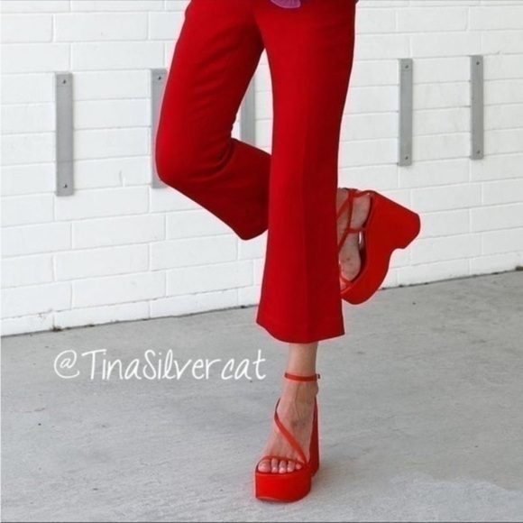 Zara women’s chunky satin strap wedge sandal 1315 010 - Picture 10 of 16